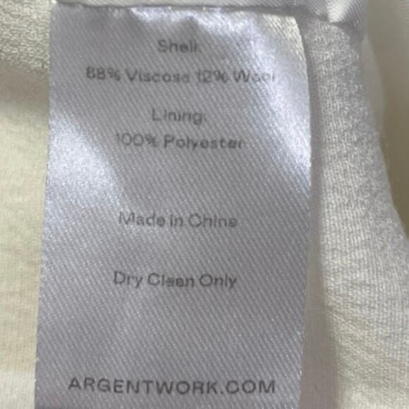 Argent Women's White Double Breasted Peak Lapel Blazer Coat Suit Jacket Size 12 - Picture 5 of 5